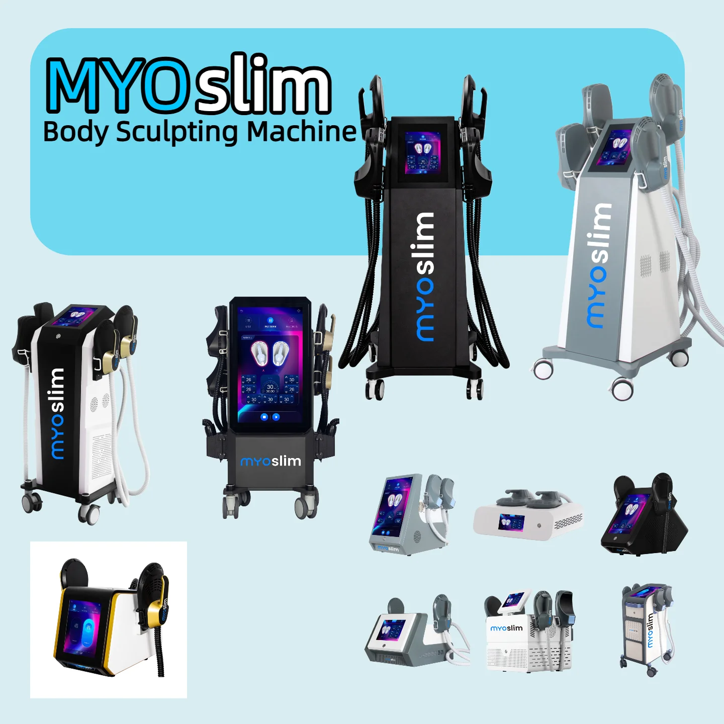 

Коллекция аппаратов MYOslim с 2/4 рукоятками, сертификат CE