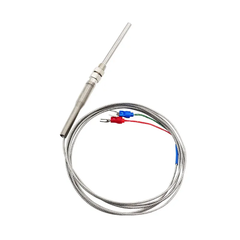 0-400℃ M8 Thermocouple 1m 2m 3m 4m 5m Type K E PT100 50mm 100mm 150mm 200mm Screw Thread Probe Temperature Sensor