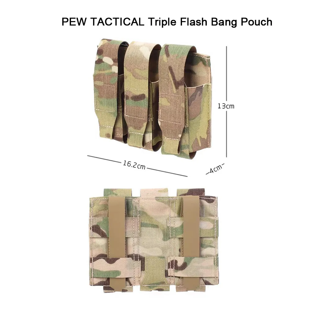

Тактический подсумок PEW TACTICAL Triple Flash Bang Pouch MOLLE с откидной крышкой для WD40 40 мл, универсальный подсумок для страйкбольного снаряжения