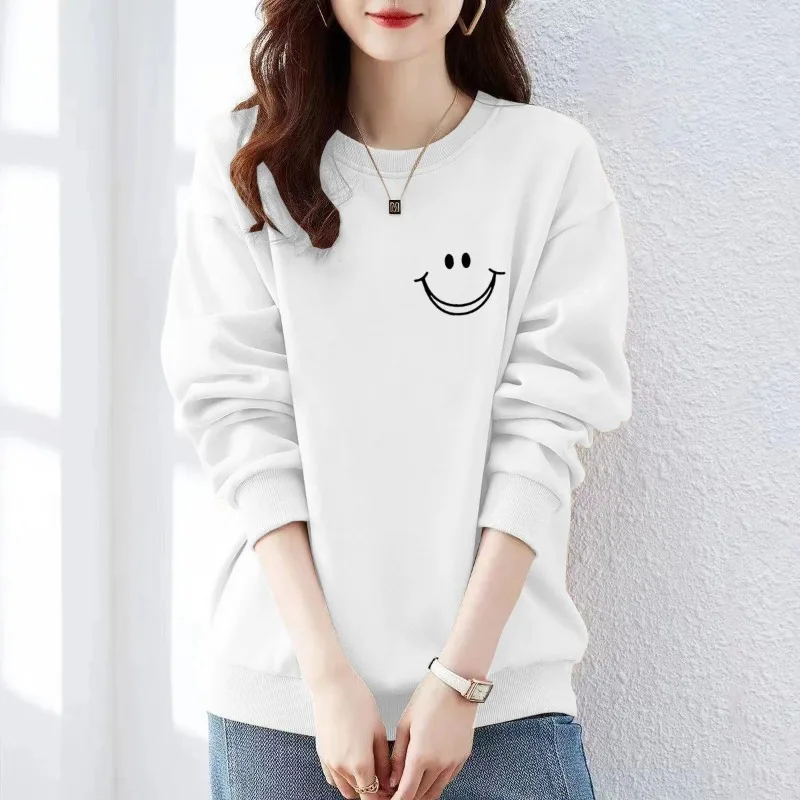 Office Lady Spring Autumn Round Neck Women\'s Clothing Pullover Lantern Long Sleeve Geometric Printing Casual Fashion Tops