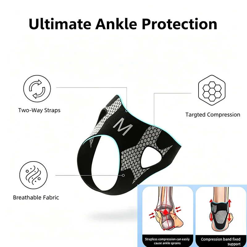 1/2PCS Ultra-thin Compression Bi-directional Strap Ankle Brace Stabilizer for Tendon Repair Ankle Fixation SDHJH01