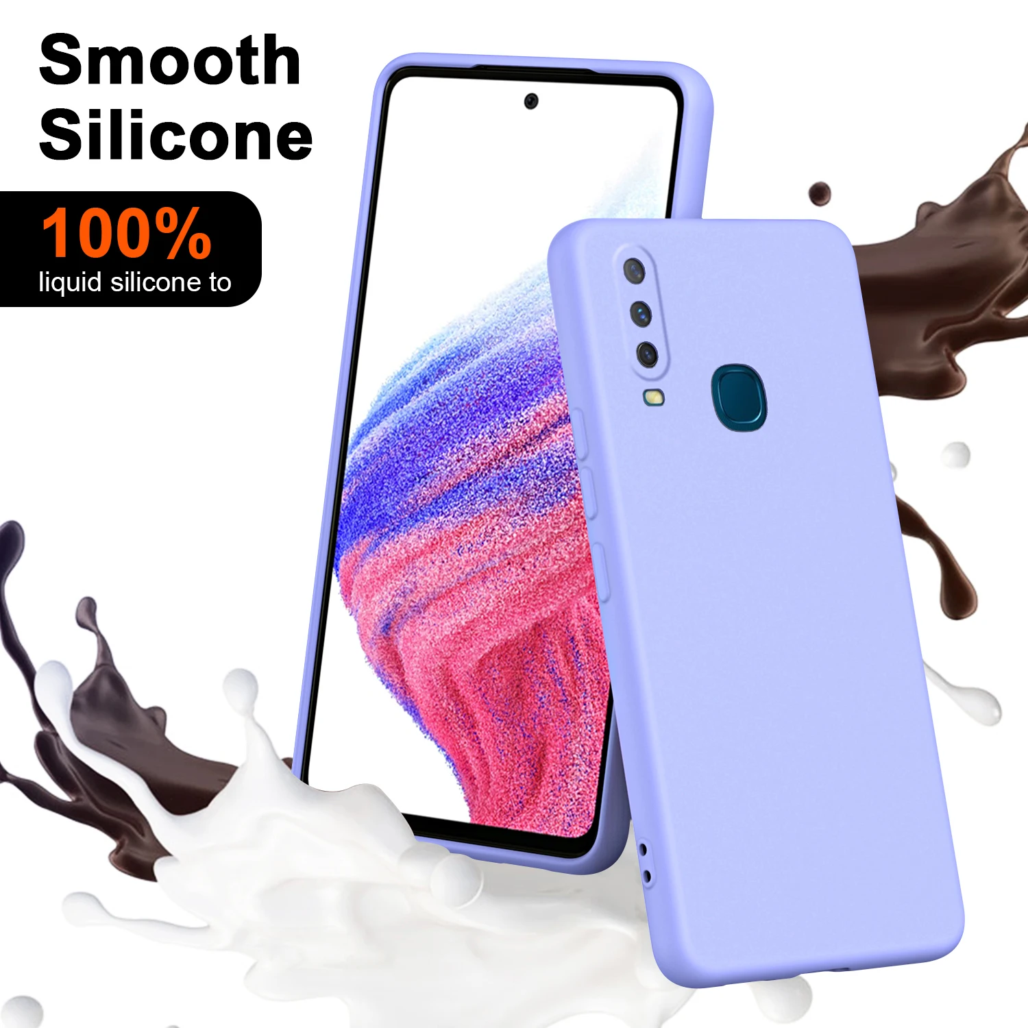 

Liquid Silicone Case For vivo Y17 Y15 Luxury Ultra-thin Built Flannel Soft Edges Phone Cover vivoY17 vivoY15 V1901A 1902 1902_19