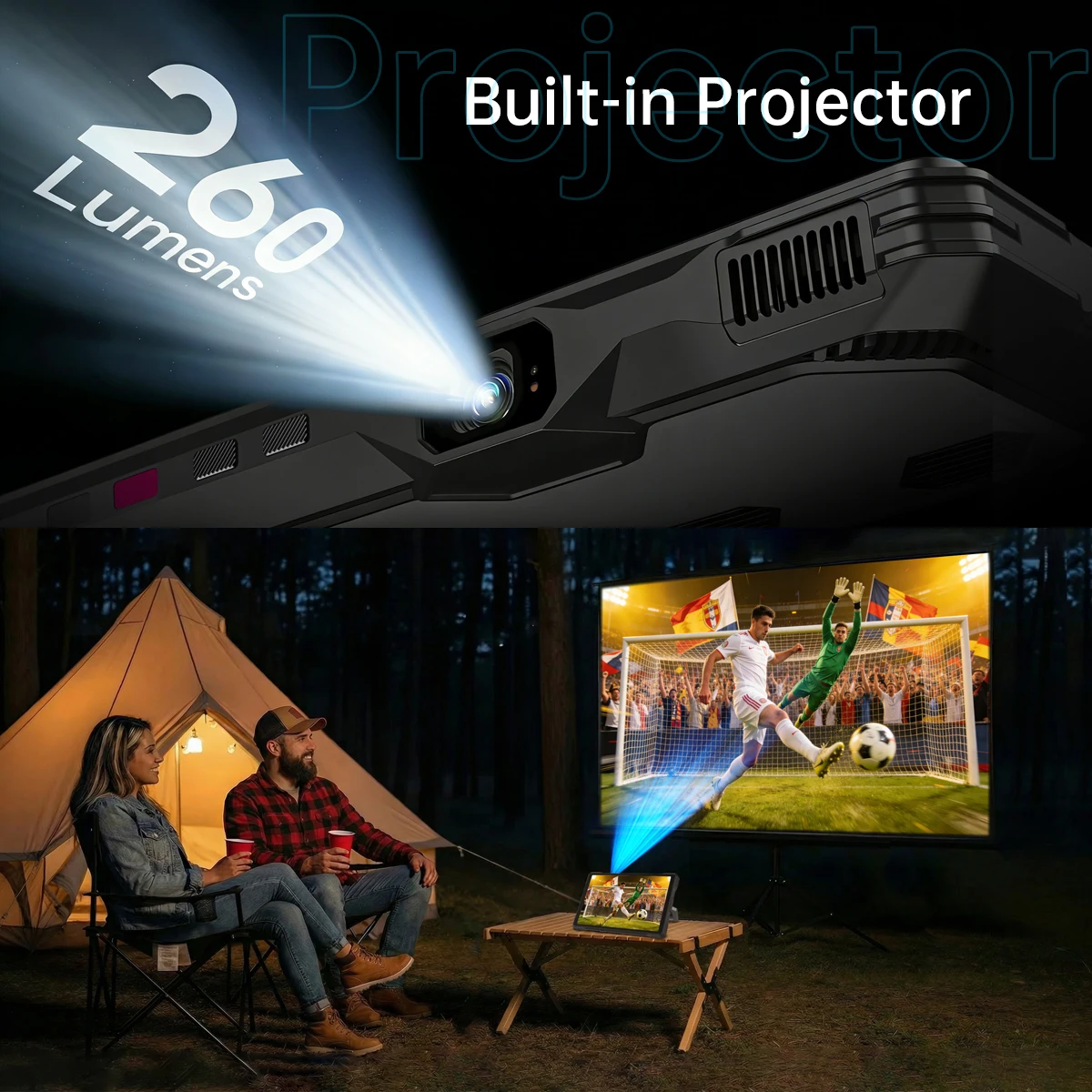 Unihertz 8849 Tank Pad Ultra-Global 1st Rugged Tablet with 260-lumen 1080PProjector, Night Vision Large Battery image 2