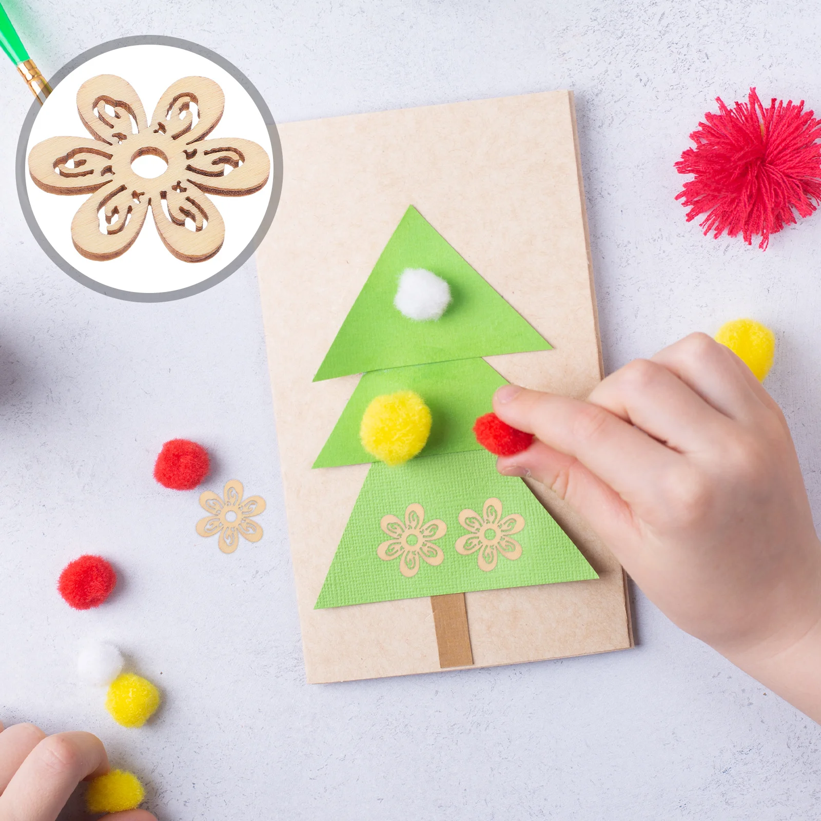 

20 Pcs Wooden Flower Decorations Lightweight DIY Craft Party Accessories Floral Hollow Out Beads for Hats Clothes