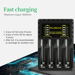 4 Slots Battery Charger For AAA/AA Ni-MH/Ni-Cd Batteries With LED Indicator Charger Cable For aa/aaa Rechargeable Batter Charger