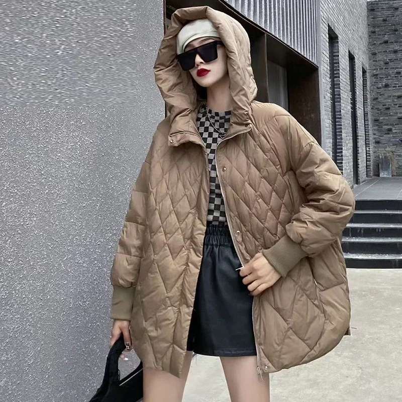 

Women Hooded Loose 90% White Duck Down Parka Casual Female Thick Warm Down Coat Snow Jackets Outwear New Autumn Winter Jackets