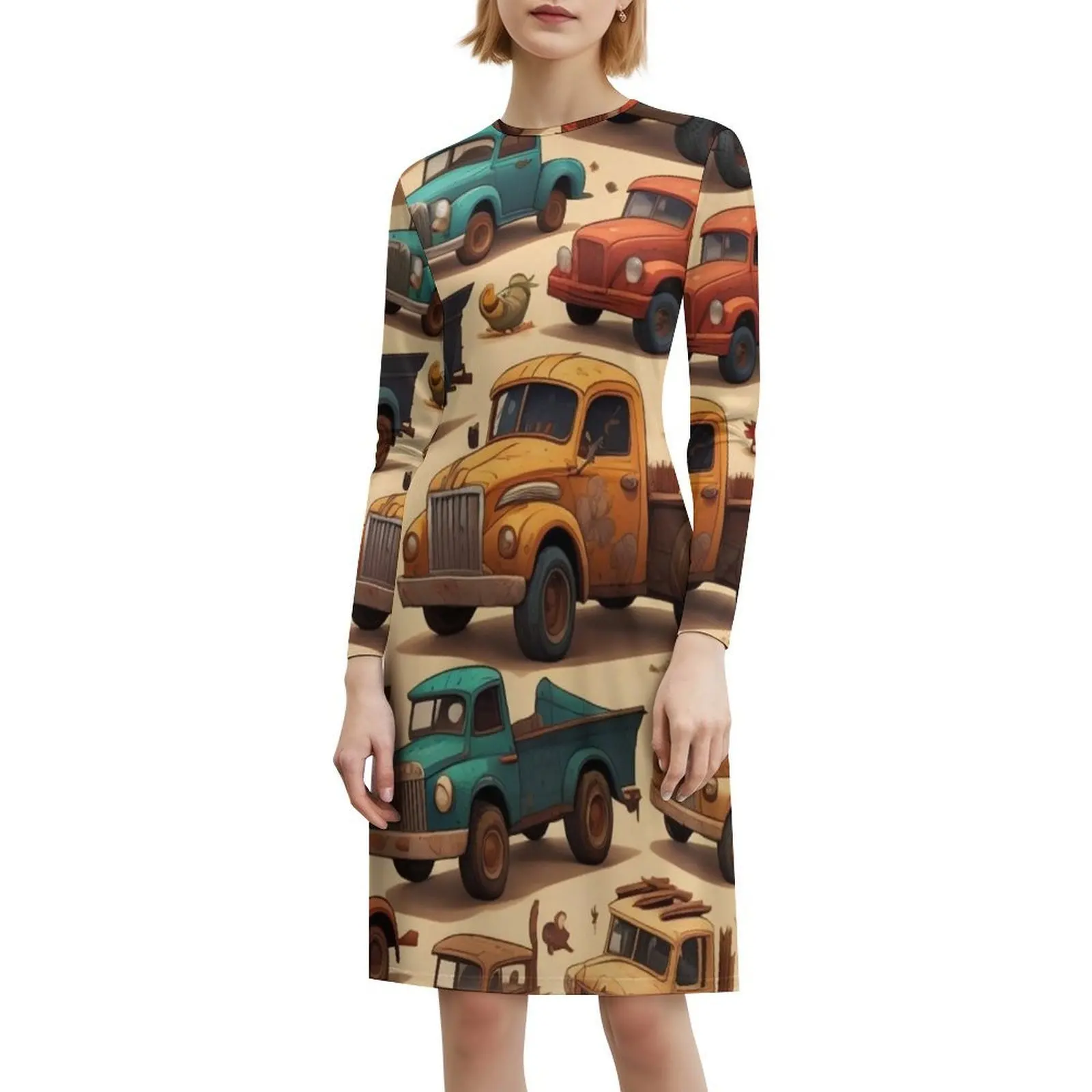 فستان كلاسيكي للشاحنات الصغيرة على الطراز الكوري للنساء فستان كاجوال أنيق للحفلات أو الارتداء اليومي للسيارات والسيارات الكلاسيكية #6