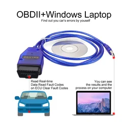 KKL 409 diagnostic ForVAG OBD2 Diagnostic Scanner forV-W/A-udi/S-eat car Diagnostic Blue Cable 409KKL testing cable