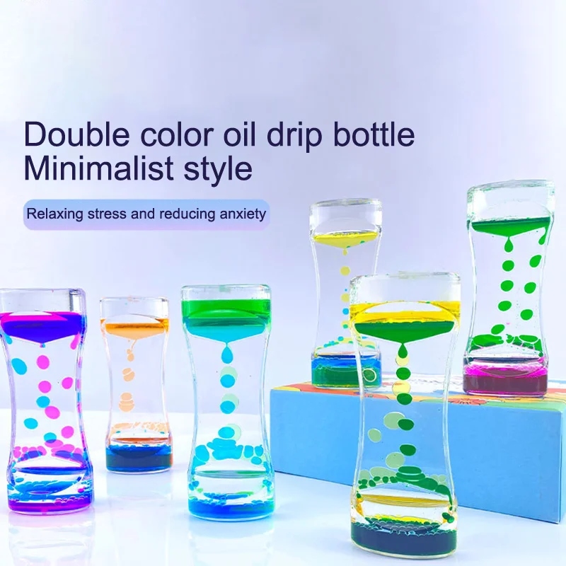 1PC Liquid Milk Color Oil Drop  Timer Movement Sensory Toys Stress Relief Props Home Office Desktop Decor