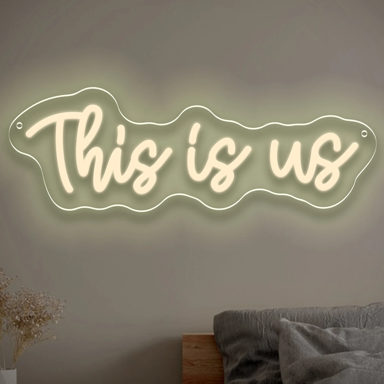 

Неоновая вывеска This Is Us USB, неоновая лампа для спальни, светодиодная регулируемая яркость для современных пар, подарок на годовщину свадьбы, домашний декор
