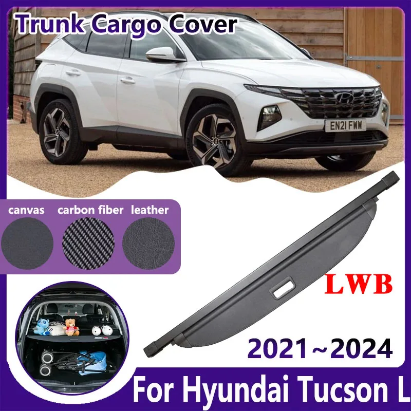 

Car Trunk Cargo Cover for Hyundai Tucson 2023 Accessories 2021~2024 LWB NX4 Luggage Organizer Curtain Tray Shielding Retractable