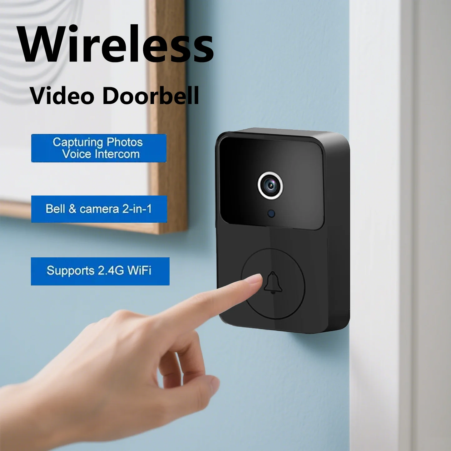 Tuya Wireless Video Doorbell, Smart Doorbell Camera Works with Tuya APP, HD Surveillance with Night Vision & Motion Alerts