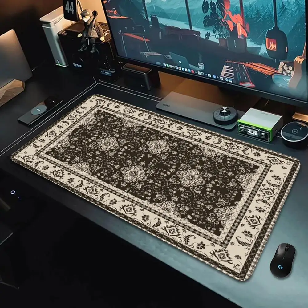 Retro-style pattern creative design mouse pad, high-quality Persian computer mechanical keyboard desk pad carpet