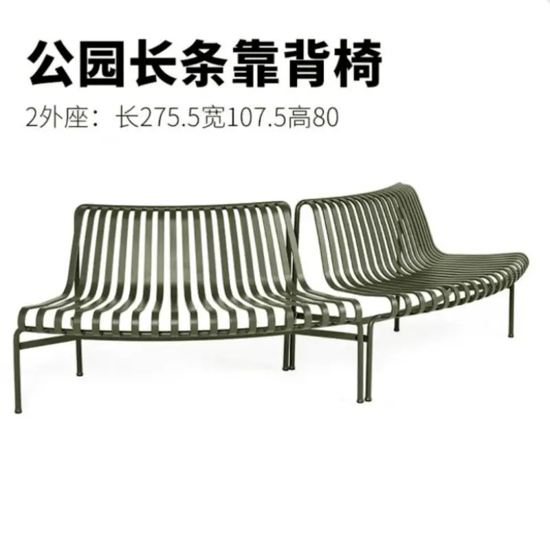 كرسي بارك فناء خارجي من الحديد المطاوع مقعد خلفي كرسي خارجي فناء مقعد مربع مقعد ترفيهي