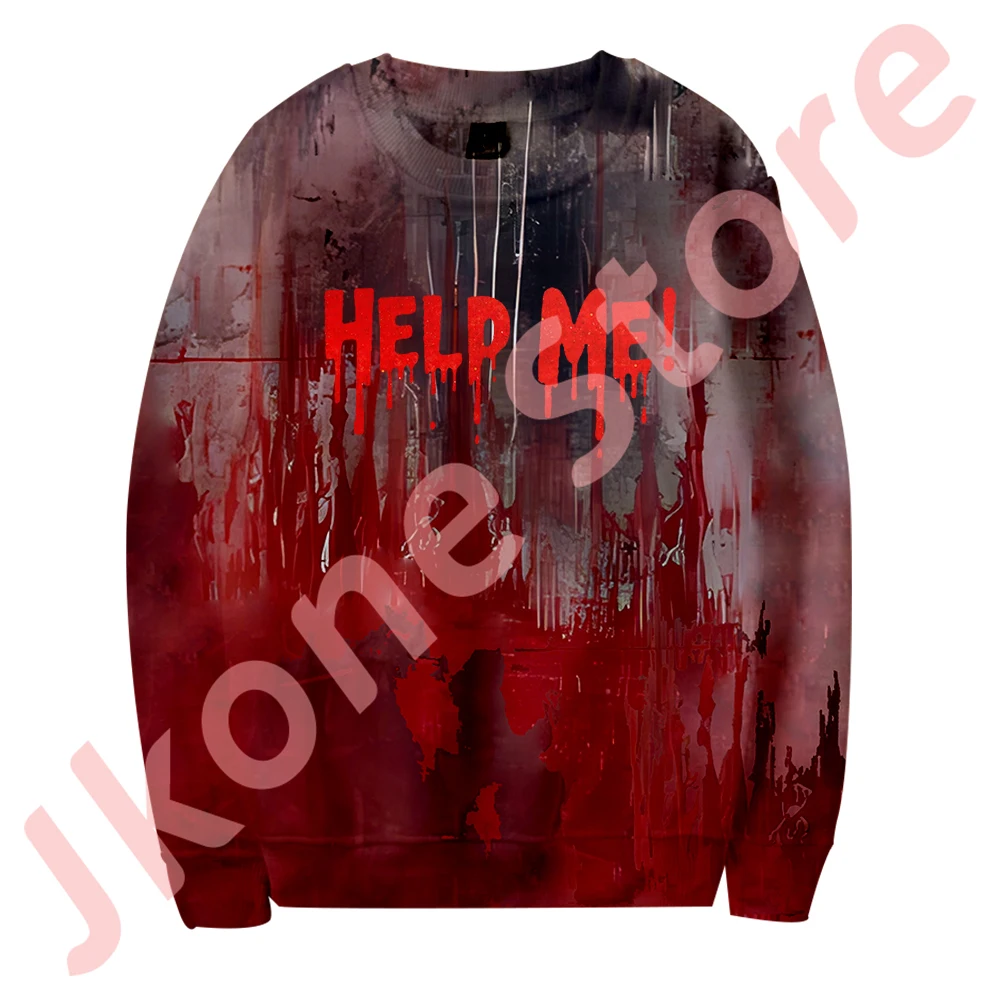 Help Me Bloody Crewneck Sweatshirts Halloween Blood Horror Logo Merch Cosplay Women Men Fashion Long Sleeve T-Shirts