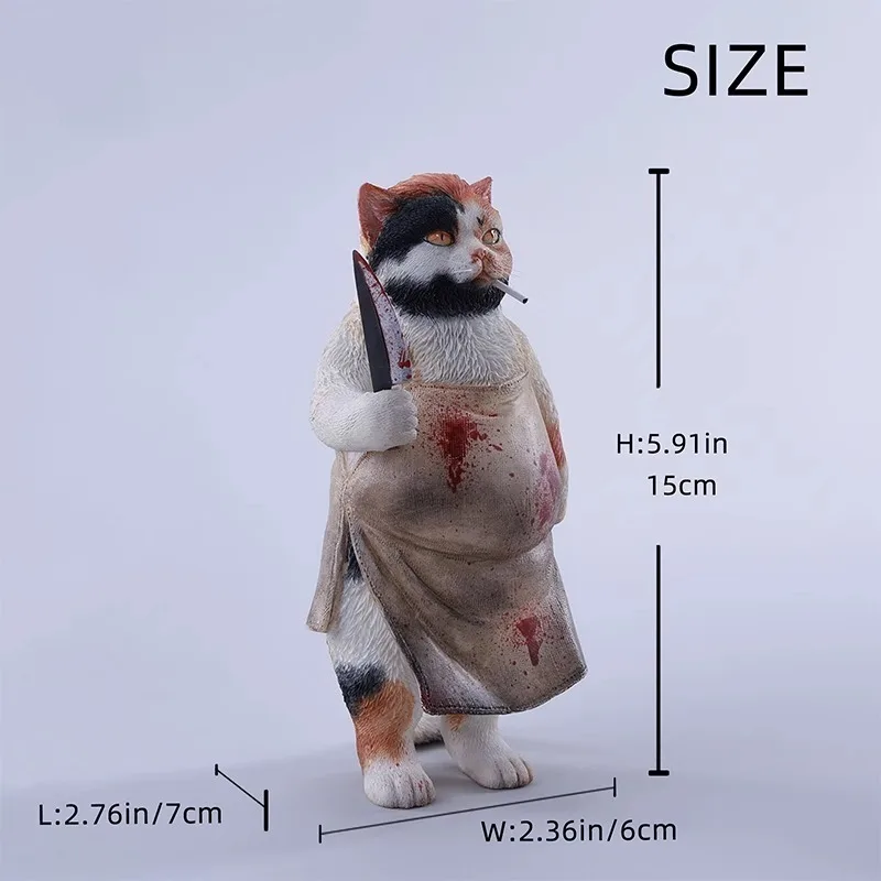 

Pre-sale JXK 1/6 Scale Simulation Resin Butcher Cat with Apron Animal Doll Model for 12-inch Action Figures Props Decoration
