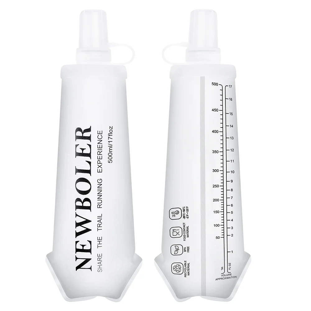 NEWBOLER 150/250/500 ml weiche Flasche, zusammenklappbar, faltbar, TPU, BPA-frei, Outdoor-Sport, tragbarer Wasserbeutel, Laufen, Camping – Detail 15