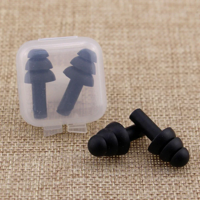 Bouchons d'oreille anti-bruit en silicone pour enfants et adultes, bouchons d'oreille souples, bouchons d'oreille de natation étanches, suppression du bruit, sommeil, 2 pièces