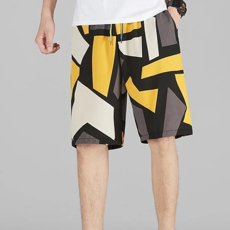 

Пляжные широкие шорты для мужчин, мешковатые мужские шорты со шнурком, маленький размер, без логотипа, со льдом, стильные летние Y2k Xl