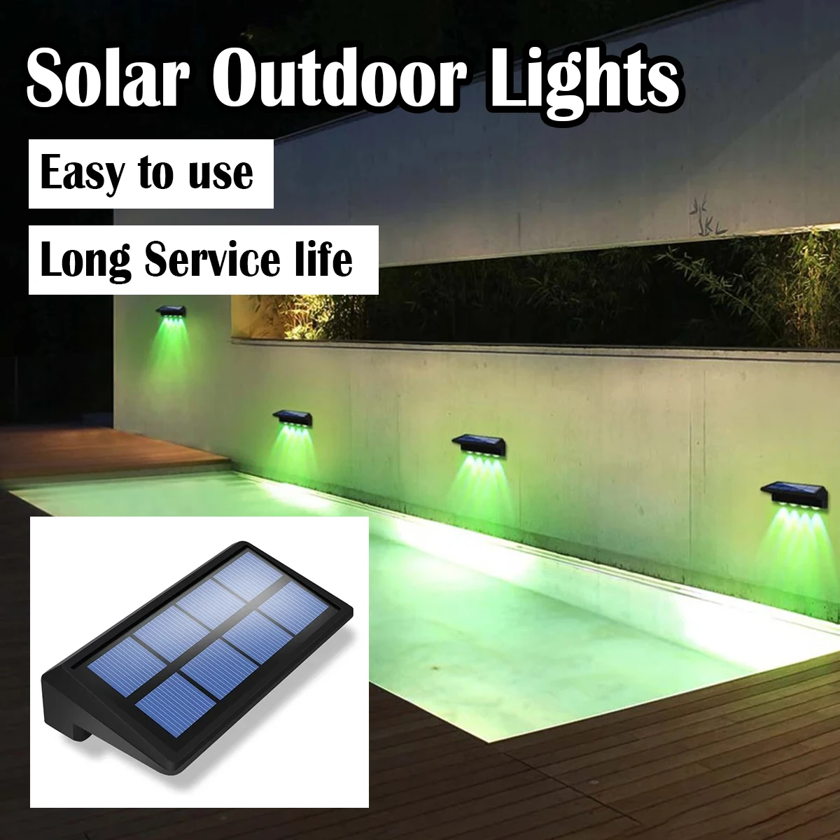 Solar Fence Lights Outdoor Waterproof Rgb Black-shell Garden 3000k Ornaments Wall-mounted Lighting Light Motion-sensor Led Lamps