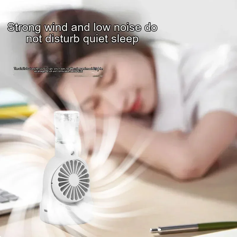 2024 Новый мини-вентилятор с нано-распылителем, вращающийся настольный вентилятор-увлажнитель, дом, портативный портативный охлаждающий вентилятор для красоты и увлажнения