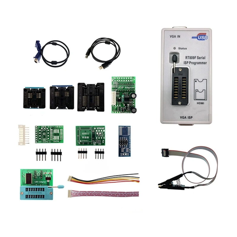 

Программатор RT809F ISP/RT809 с ЖК-дисплеем и USB-адаптером