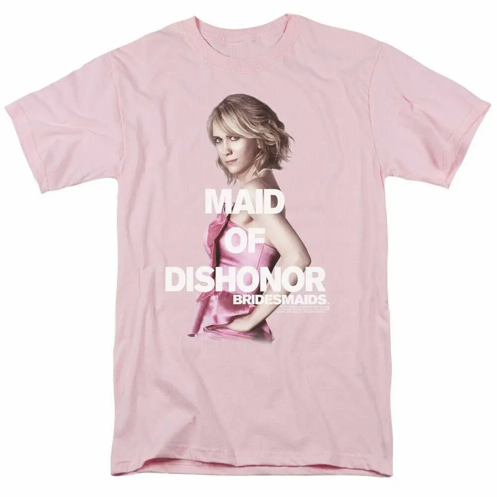 

Bridesmaids Maid of Dishonor T Shirt Mens Licensed Wedding Movie Tee Light Pink