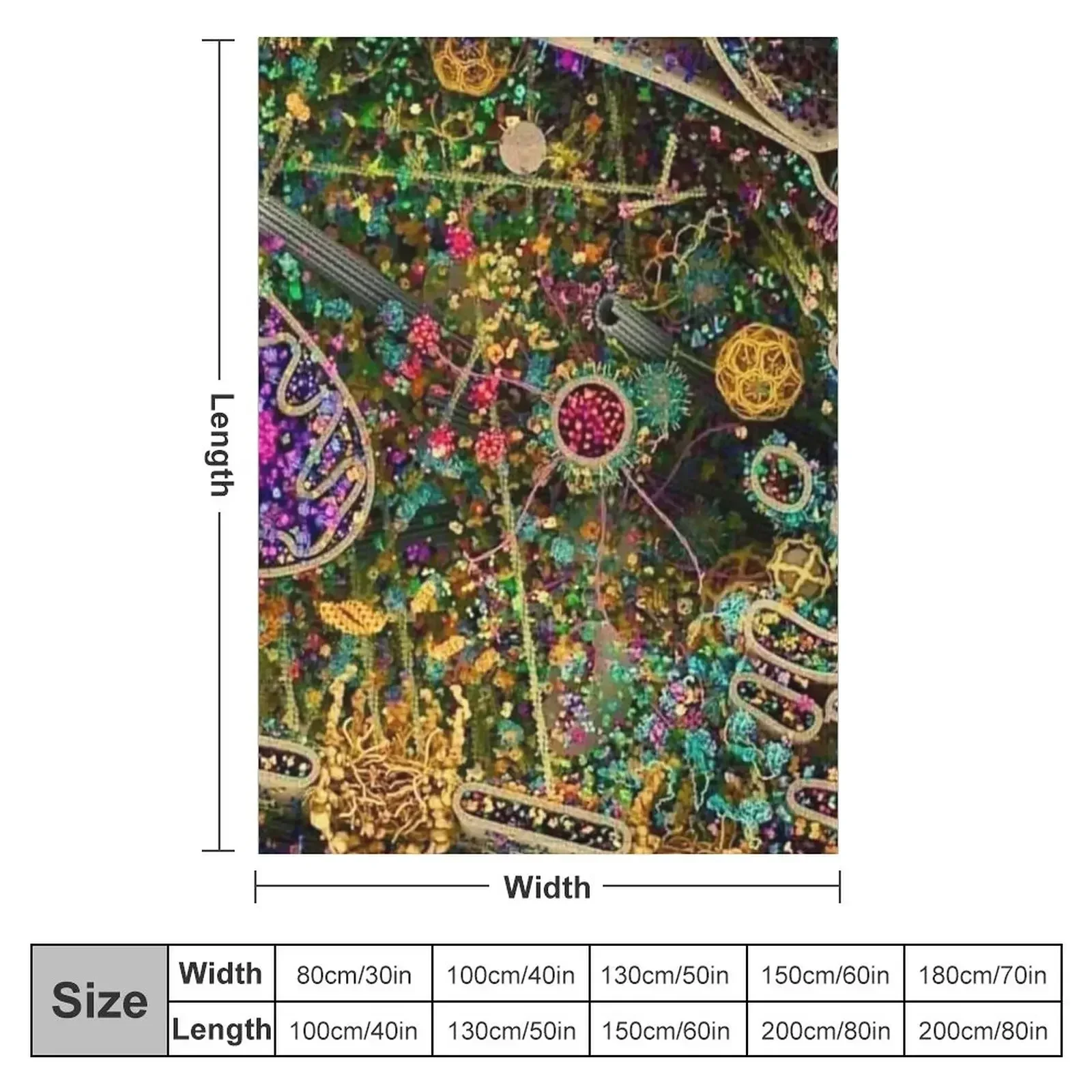 Human Cell Detailed, Biologist/Scientist/Science Lover Throw Blanket couch cozy soft plush fuzzy picnic outdoor blanket