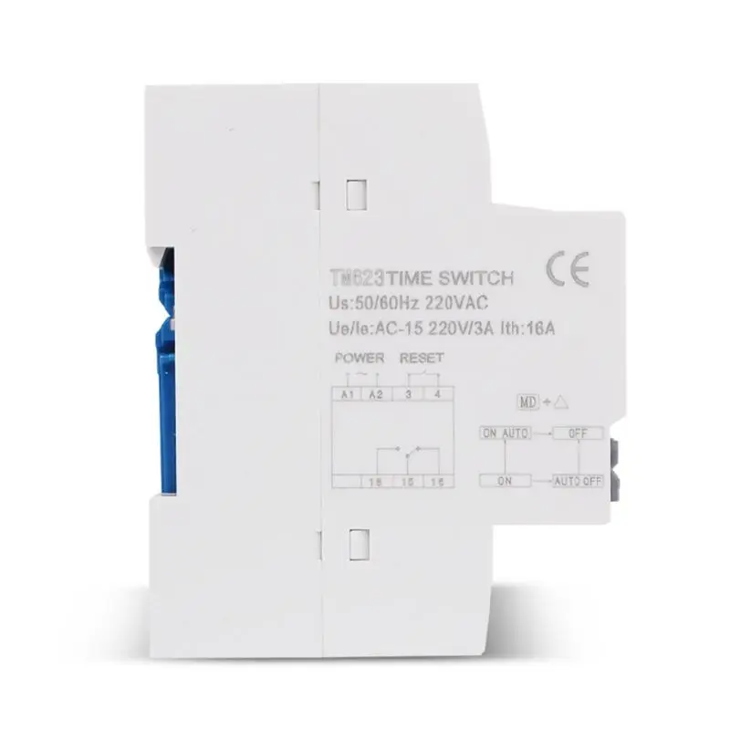 TM623 220V Programmable Astronomical for Time Switch with Longitude Display DIN Rail Timer Relay Controller for Home