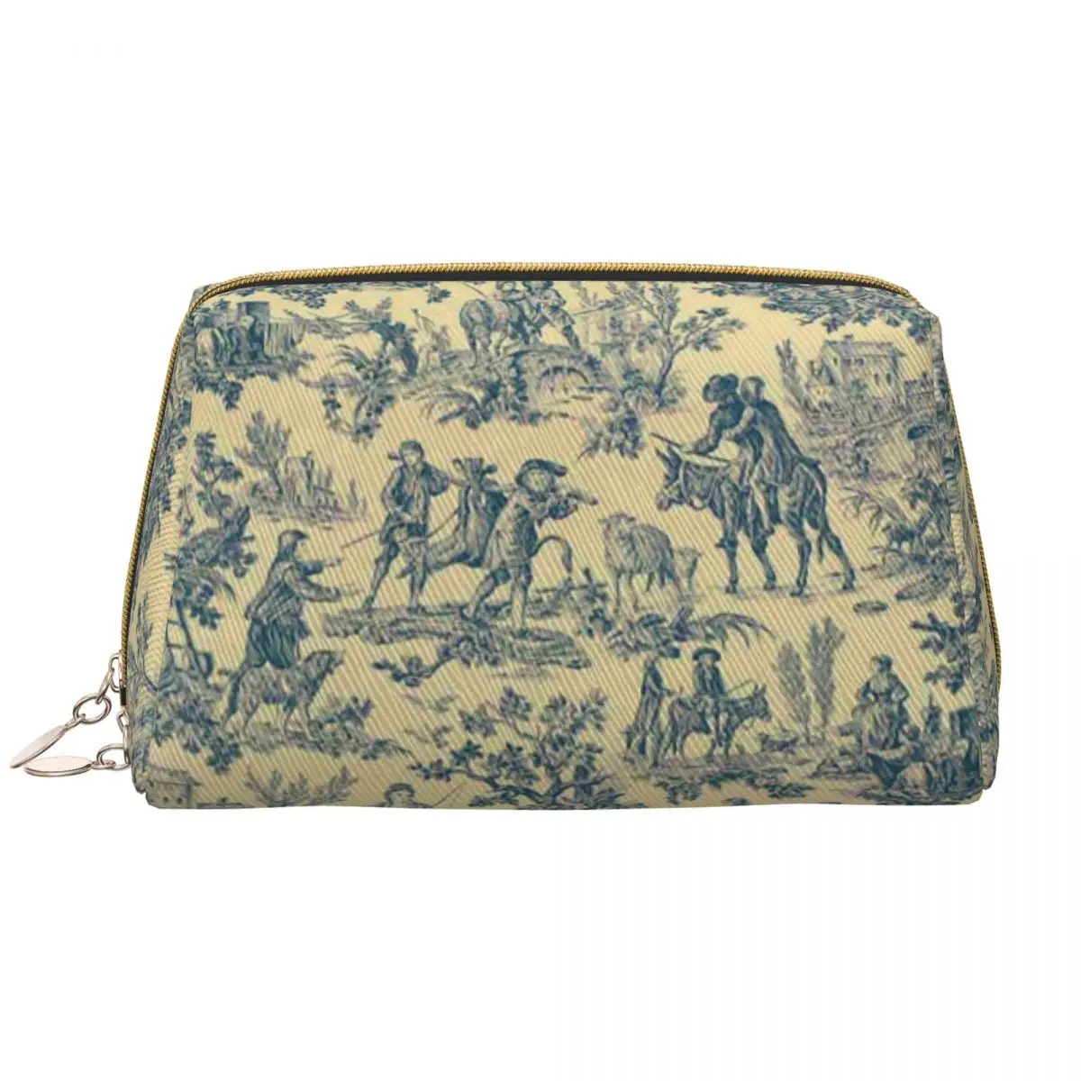 Toile De Jouy Vintage French Makeup Bag Women Travel Cosmetic Organizer Cute Storage Toiletry Bags