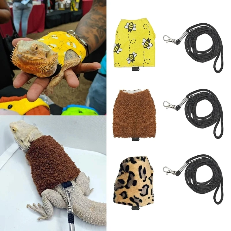 Small Pet Suit Harness Lizards Dress Up Costume Outdoor Clothes Reptiles Harness Y5GB