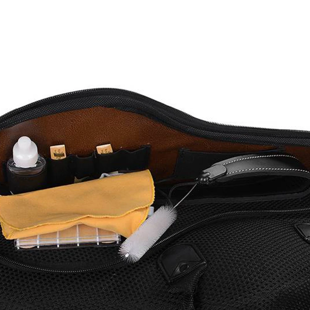 Water- Oxford Fabric Alto Saxophone Big Bag Box Sax Soft Case with Adjustable Shoulder Strap-สีดํา