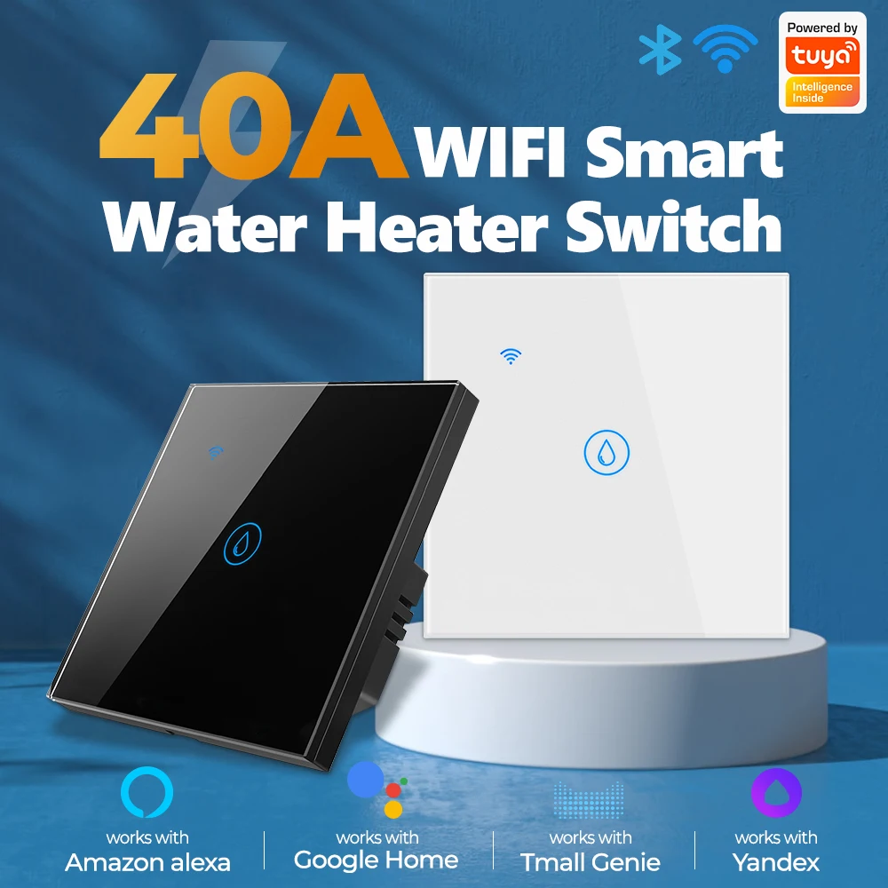 2023 40A Smart Wifi Water Heater Boiler Touch Switch Air Conditioning Power Switch European Union British Standard