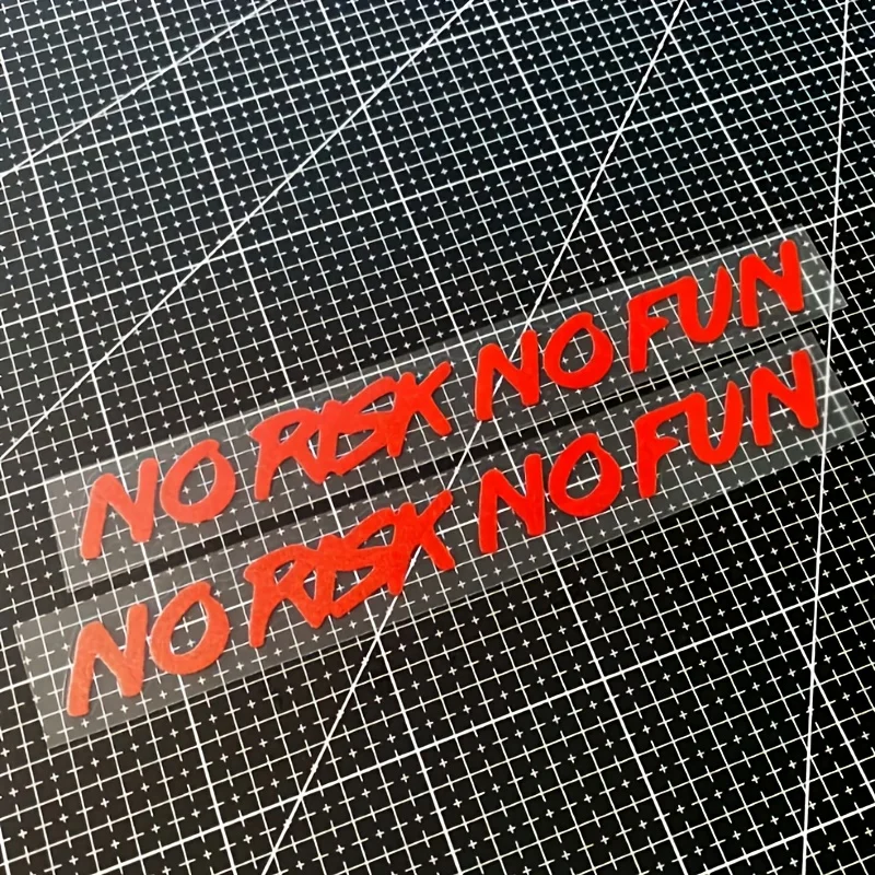 2 Stück/Blatt, kein RISIKO, kein Spaß, Motorrad-Aufkleber, wasserdicht, für Roller, Fahrrad, Auto, Stoßstange, Fenster, selbstklebende Vinyl-Aufkleber