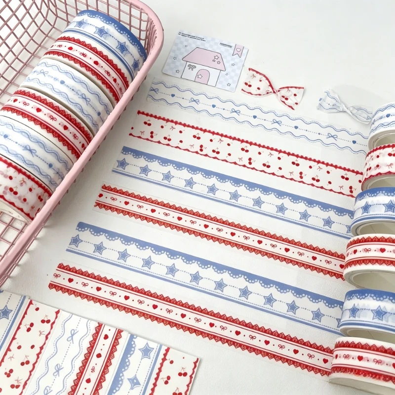 

2/4pcs Cherry Star Style Decorative Tape Cute Cartoon Creative Washi Tape School Stationery 5M/Roll