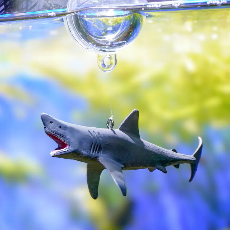1pc Floating Shark Ornament Adjustable Aquarium Shark Animal Decor Aquarium Floating Shark Ornaments Thematic Ornaments