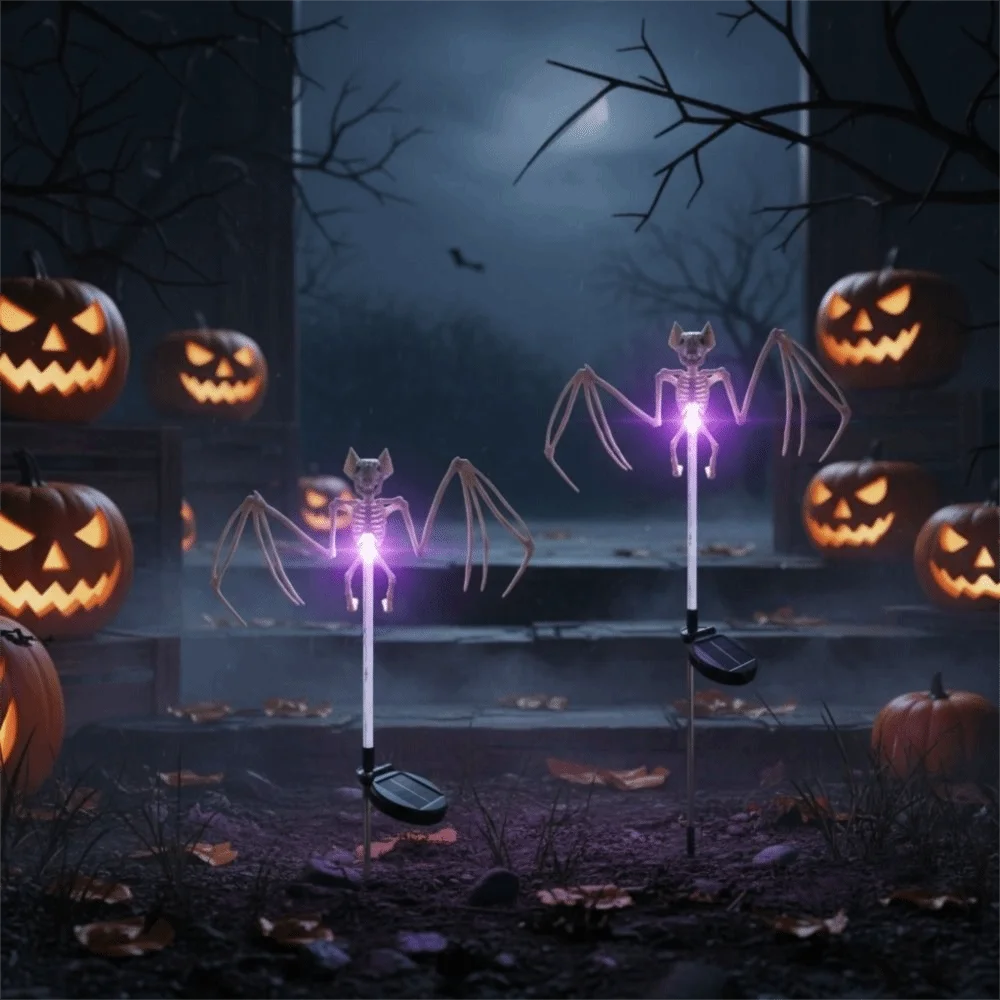 Waterproof Halloween Bat Solar Light Stick-in-the-ground Windproof Outdoor Solar Light Flexible Head