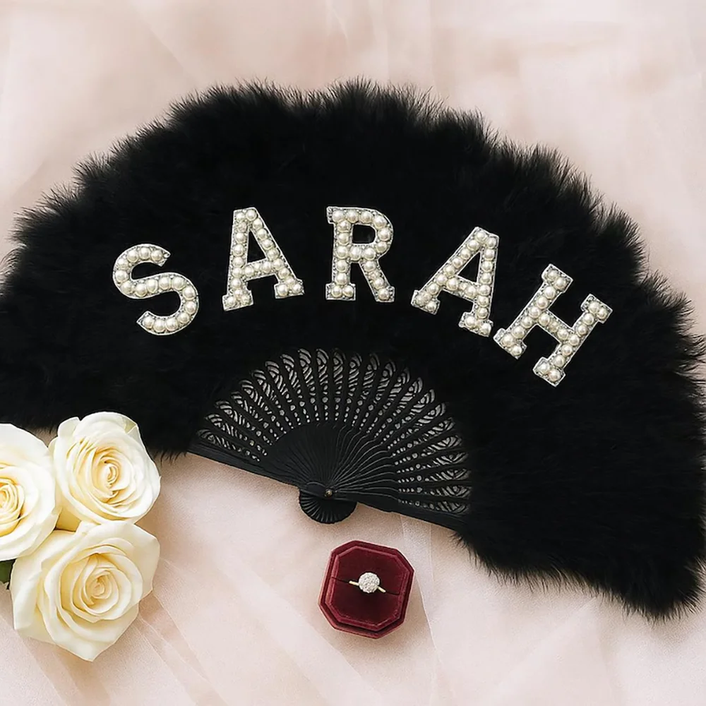 

Пушистый веер на заказ, свадебный веер, винтажный складной веер в стиле бохо, аксессуар для невесты, подарок подружке невесты, реквизит для фотосессии, свадебный подарок на память