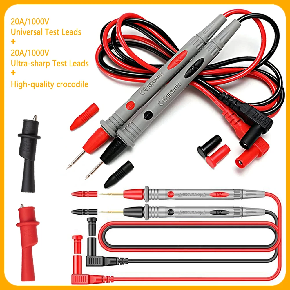 Nieuwe Multimeter Meetsnoeren Universele Kabel 10A/20A Zachte-siliconen-draad Naald-tip Tester Sonde draad Pen Kabel