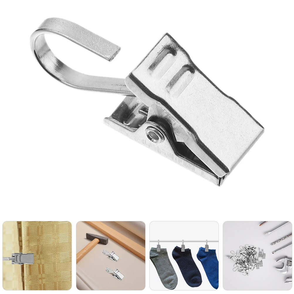 

25Pcs Stainless Steel Curtain Clips Thickened Metal Clips Hooks for Hanging Curtains Outdoor Decorations Christmas Lights Photos