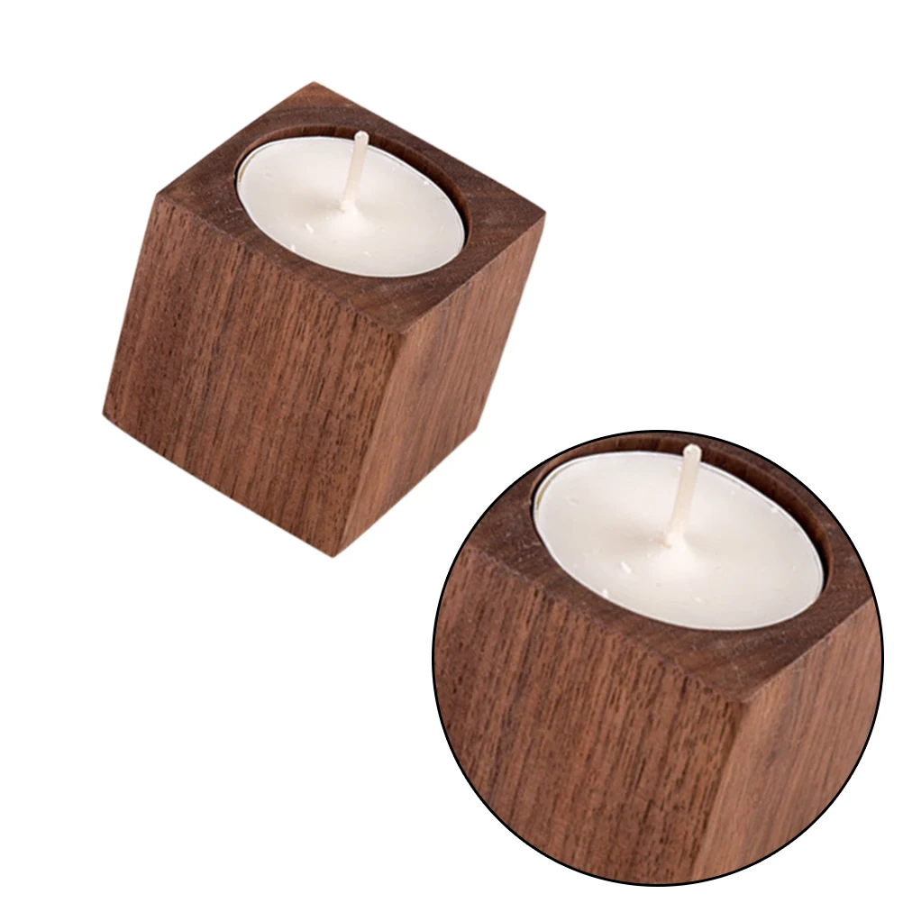 

Wooden Wood Tealight Stand Desktop Decoration Candlestick Ornaments Desktop Decor Creative Tealight Stand Practical