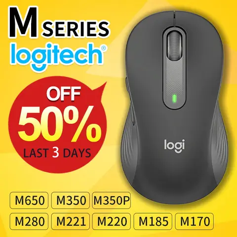 Logitech (M) Series Wireless Wired Office Mouse for Laptops, Quiet and Portable for Business and Home Use M650 M350 M350P M185
