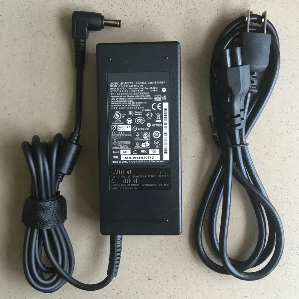 Adaptador ac genuíno de 90w para laptop, para asus tp500 tp500l u46e u47a u47vc u52f u56e u57a x401 x550l 19v 4.74a fonte de alimentação do carregador