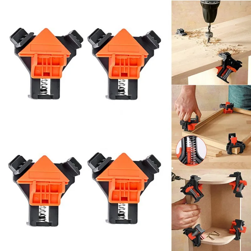 2/4PCS 90 Degree Right Angle Clamp Fixing Clips Picture Frame Corner Clamp Woodworking Hand Tool Pipe Clamp Positioning Fixture