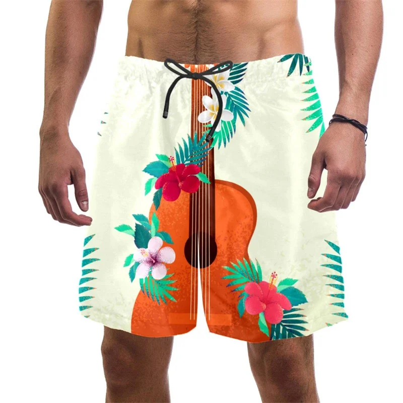 Summer Hawaiian New 3D Tropic Leaves Printing Beach Shorts Fruits Graphic Swimming Shorts Men Fashion Streetwear Swimming Trunks