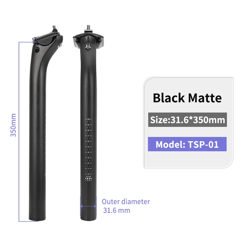 Carbon Seatpost No Logo Light Weight 27.2 31.6mm Length 400mm