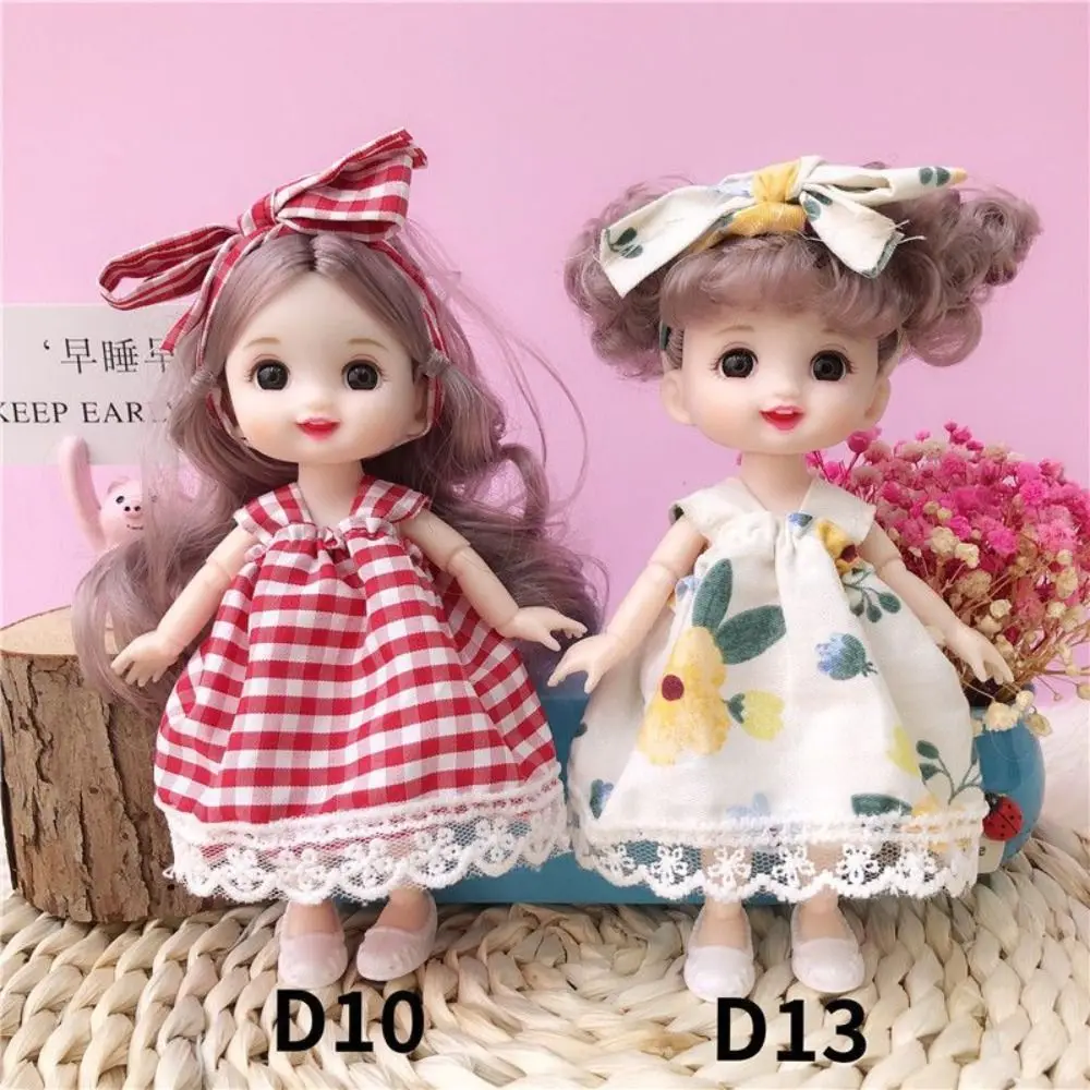 Mini bonecas com roupas 17cm boneca bjd vestir-se juntas removíveis coloridas boneca articulações removíveis 17cm 1/8 bonecas bjd presente de aniversário