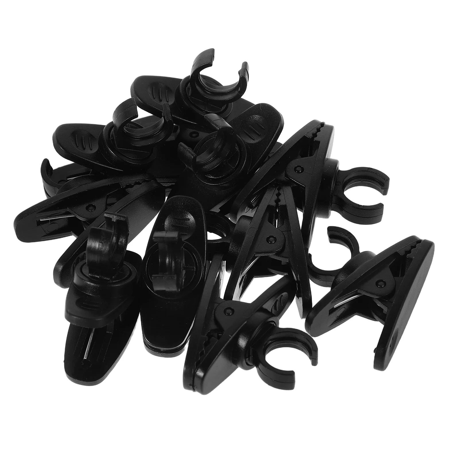 

10Pcs Black Lapel Microphone Clip Rotatable Adjustable Mic Stand Clamp for Podcast Interview Stage Performance Audio Recording