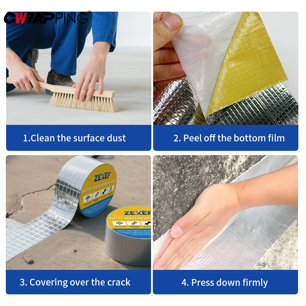 1PC Waterproof Tape Self-adhesive Butyl Sealing Tape Roof Repair Sealed Adhesive Sealant High Low-temperature Resistance Tape image 6