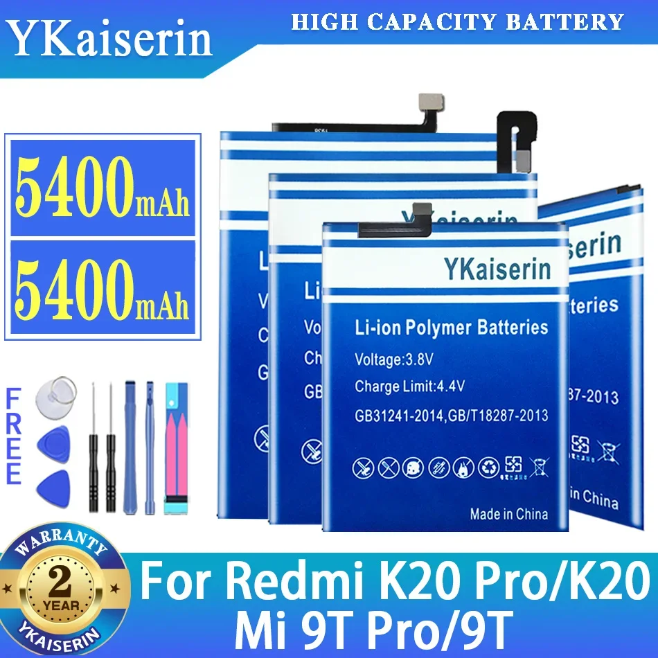 YKaiserin High Quality Battery For Xiaomi Redmi K20/K20 Pro K20Pro Mi 9T/9T Pro 9TPro Batteria + Free Tools